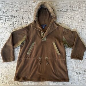 Vintage Ralph Lauren Polo Sport Military Pile Field Parka Large Green WWII 90’s